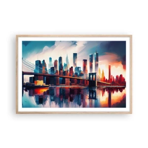 Poster în ramă de stejar deschis - New York fenomenal - 91x61 cm