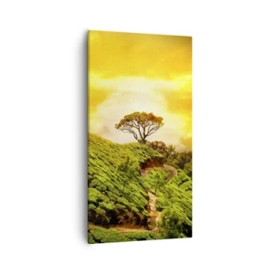 Tablou pe pânză - O cărare sinuoasă, o pantă verde - 55x100 cm
