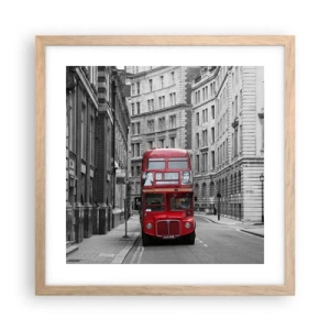 Poster în ramă de stejar deschis - Viața de zi cu zi nu trebuie să fie gri - 40x40 cm