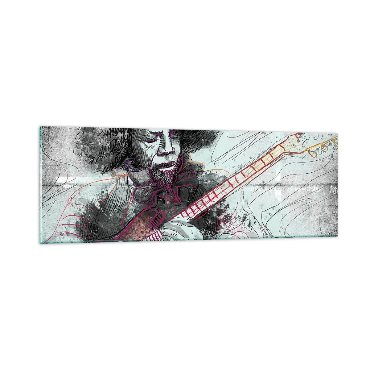 Tablou pe sticlă - Pe valurile muzicii - 90x30 cm
