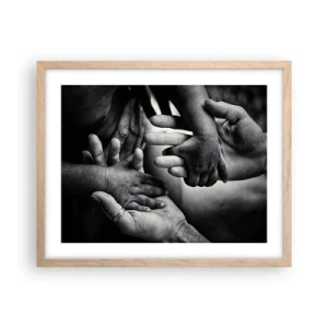 Poster în ramă de stejar deschis - A fi om - 50x40 cm