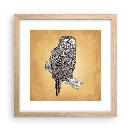 Poster în ramă de stejar deschis - Ornamente complicate de înțelepciune - 30x30 cm