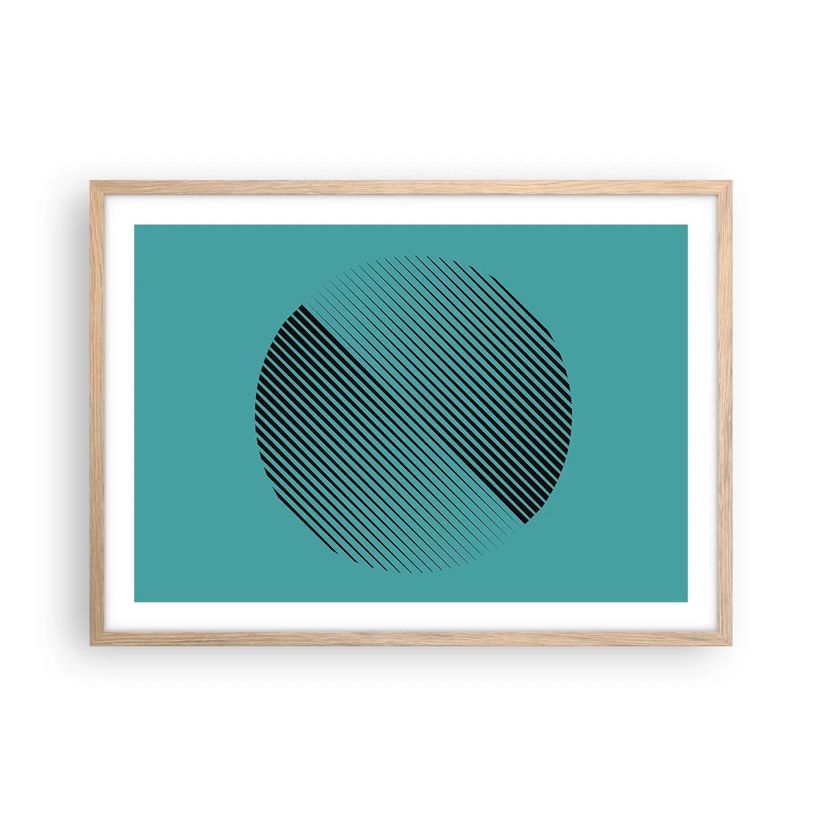 Poster în ramă de stejar deschis - Cercul - o variație geometrică - 70x50 cm