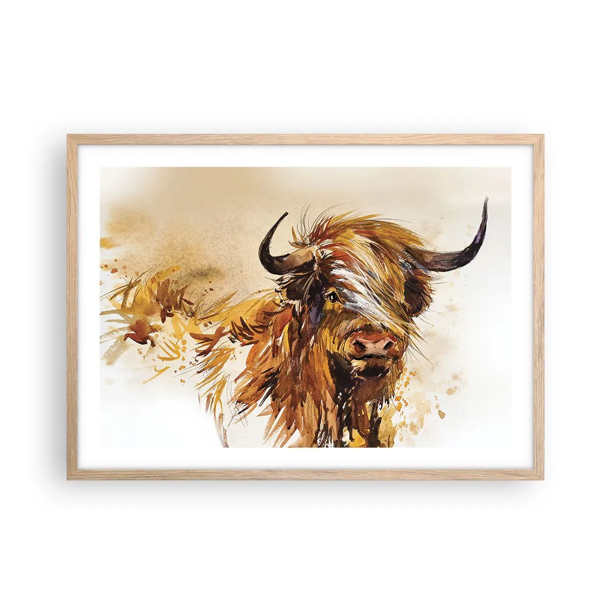 Poster în ramă de stejar deschis - Mândria vânătorului - 70x50 cm