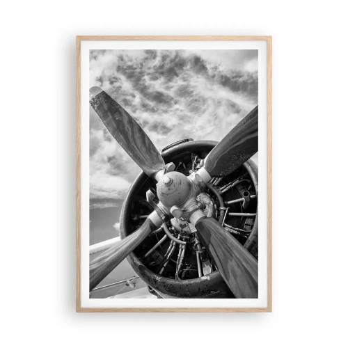 Poster în ramă de stejar deschis - Cuceritorul cerului - 70x100 cm