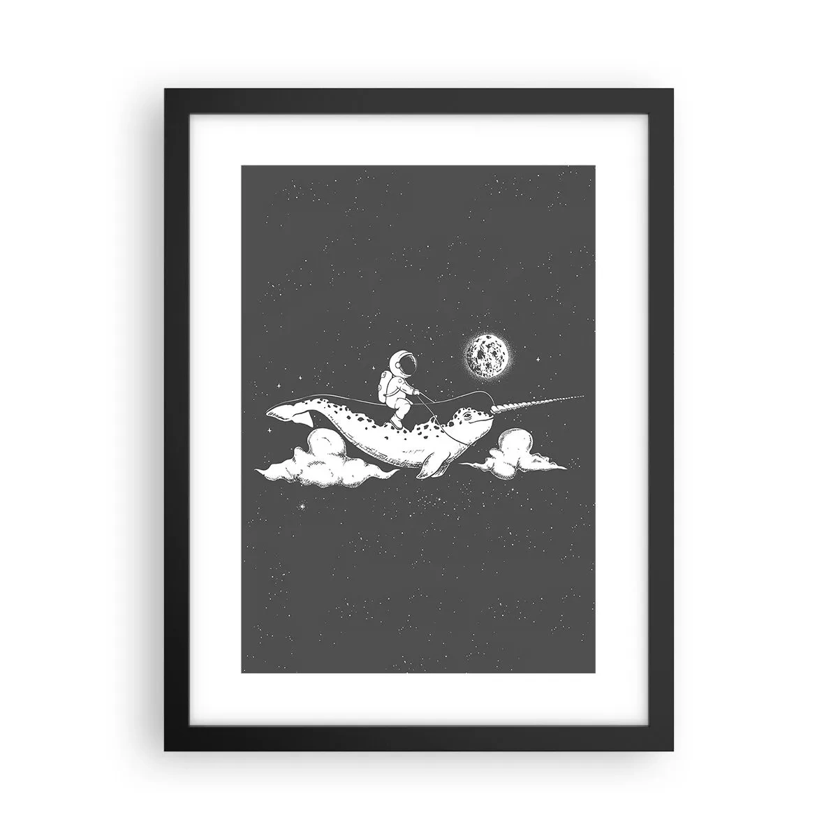 Poster în ramă neagră - Cavalerul Spațial - 30x40 cm