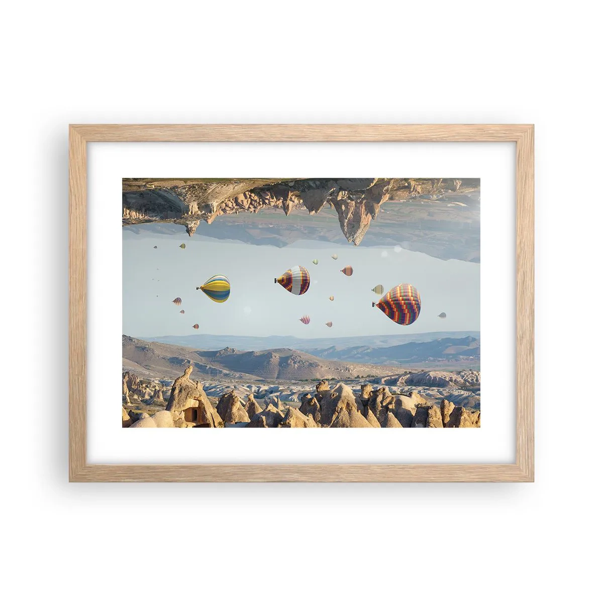 Poster în ramă de stejar deschis - Orice este posibil aici - 40x30 cm