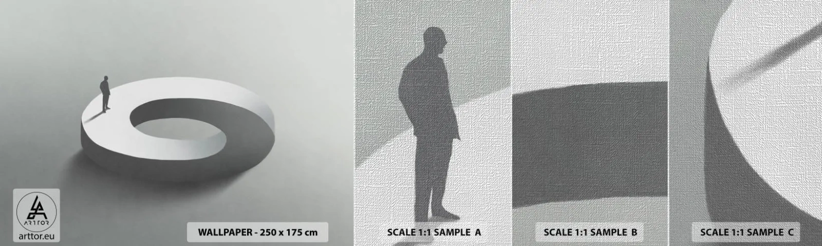 Mostră tapet Premium Canvas - Înțelegi ceva? - Om, 3D, Om de afaceri - 100x30 cm