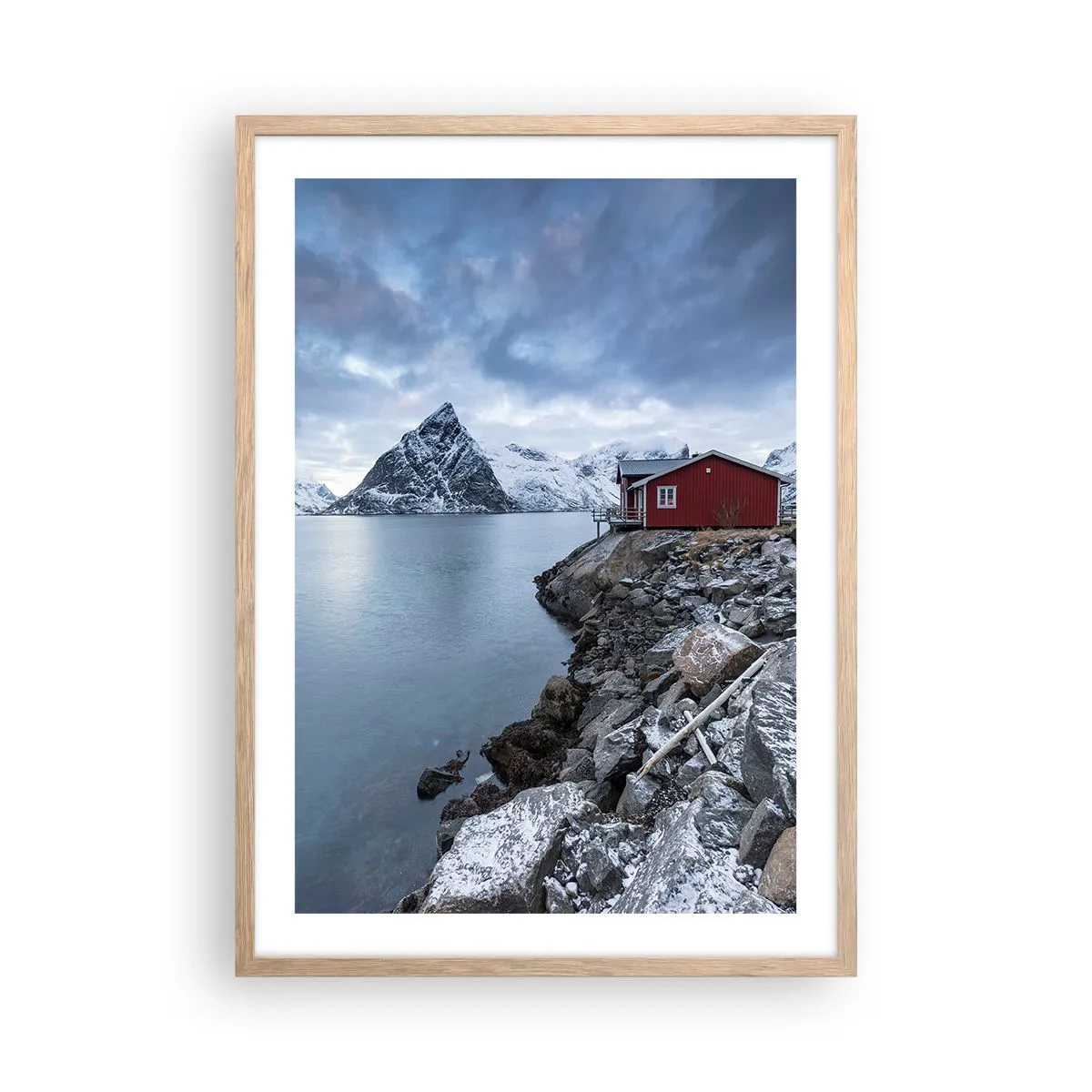 Poster în ramă de stejar deschis - Refugiu scandinav - 50x70 cm