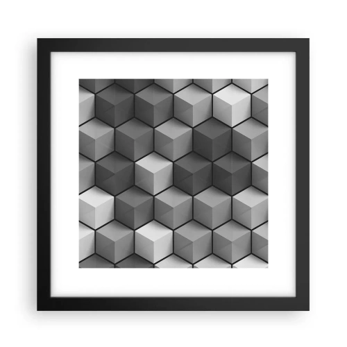 Poster în ramă neagră - Puzzle cubist - 30x30 cm