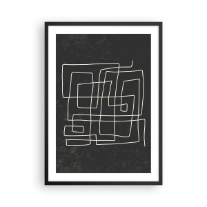Poster în ramă neagră - Abstracție geometrică pe fundal negru - 50x70cm - Nu atât de simplu - Decorațiune modernă pentru perete pentru living și dormitor ARTTOR