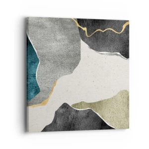 Tablou pe pânză - Compoziție mozaic cu fir de aur - 40x40 cm