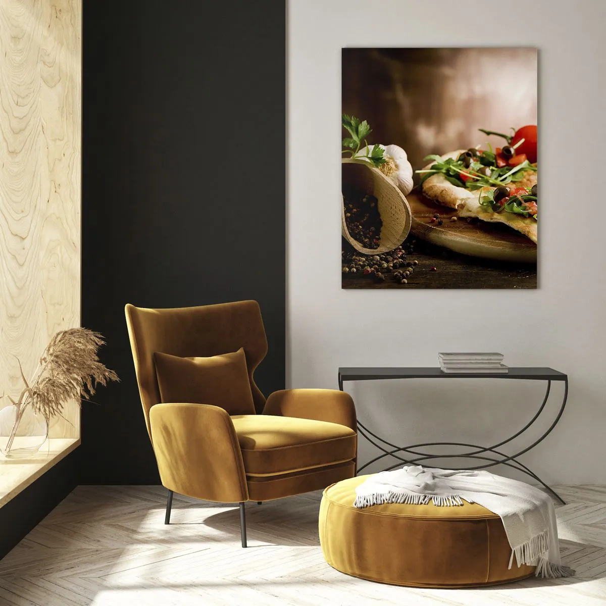 Tablou pe sticlă - Direct din cuptor și din grădină - 50x70 cm