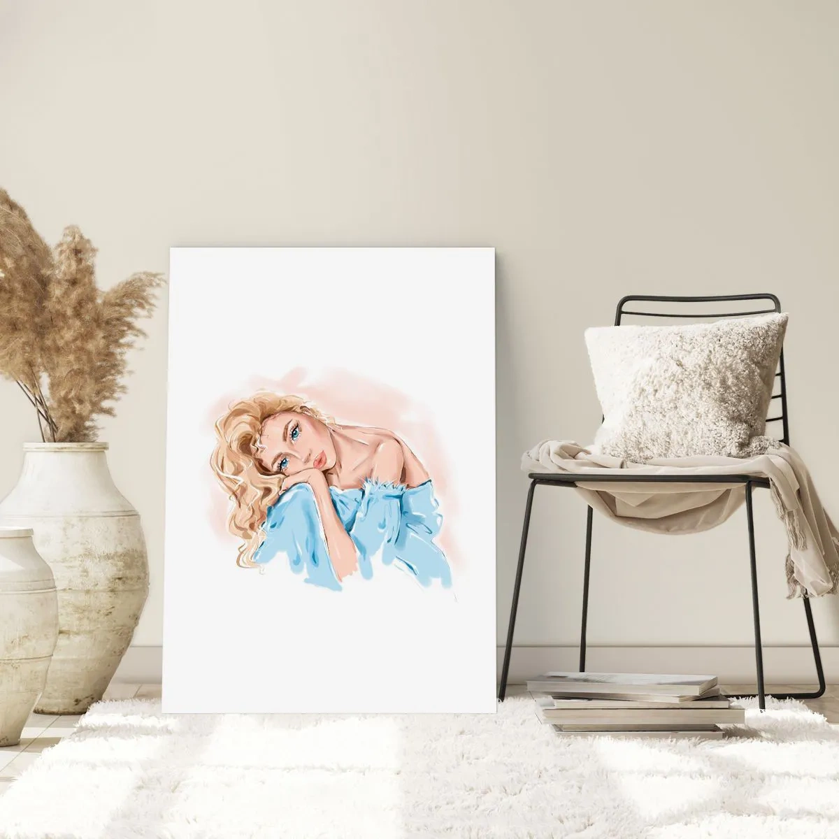 Poster - Scufundată în vis albastru - 70x100 cm