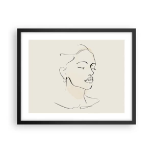 Poster în ramă neagră - Cu o linie sigură - 50x40 cm