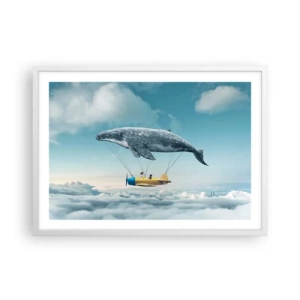 Poster în ramă albă - De ce nu? - 70x50 cm