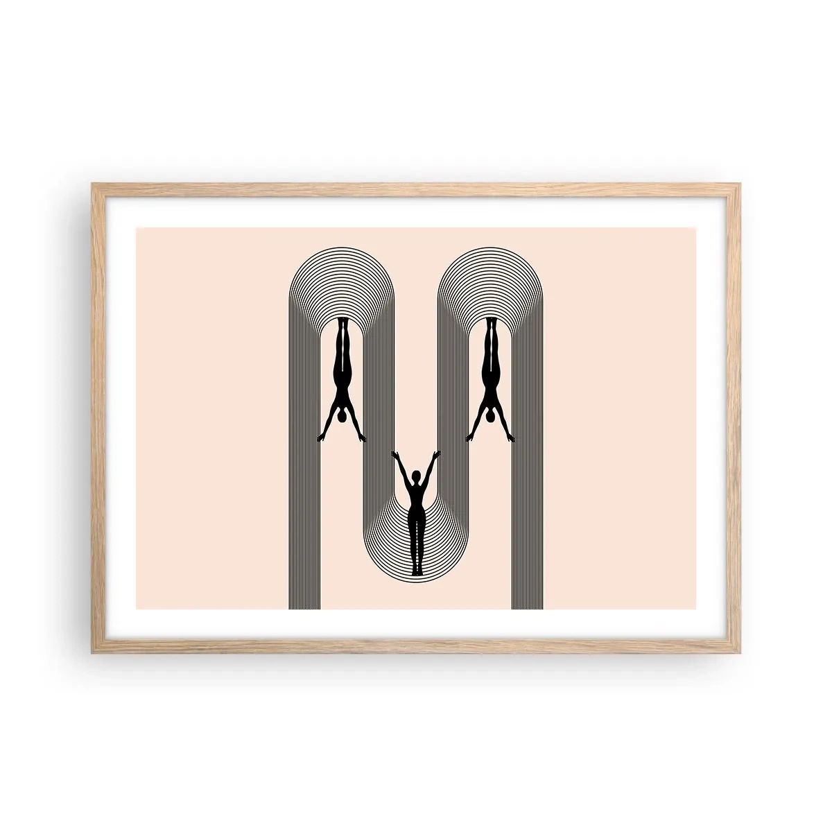 Poster în ramă de stejar deschis - Cu susul în jos - 70x50 cm
