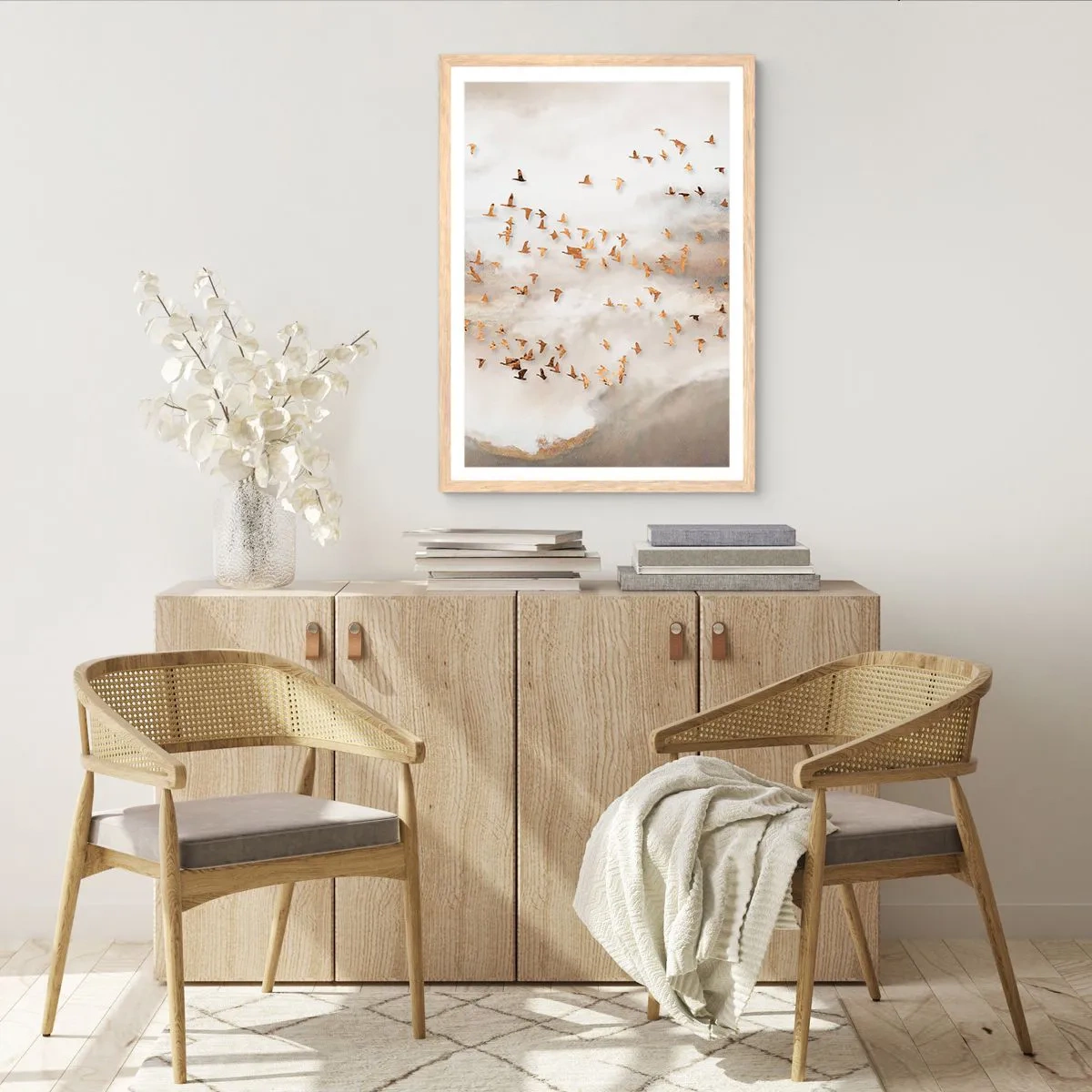 Poster în ramă de stejar deschis - A sosit timpul... - 40x50 cm