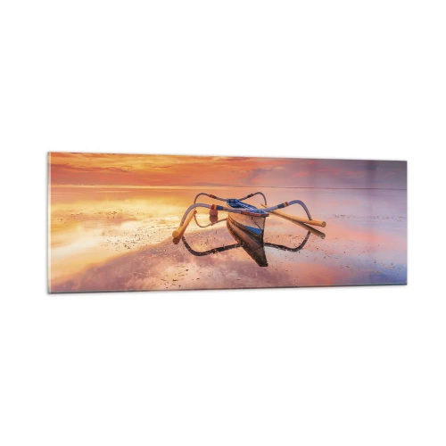 Tablou pe sticlă - Liniștea unei seri tropicale - 90x30 cm