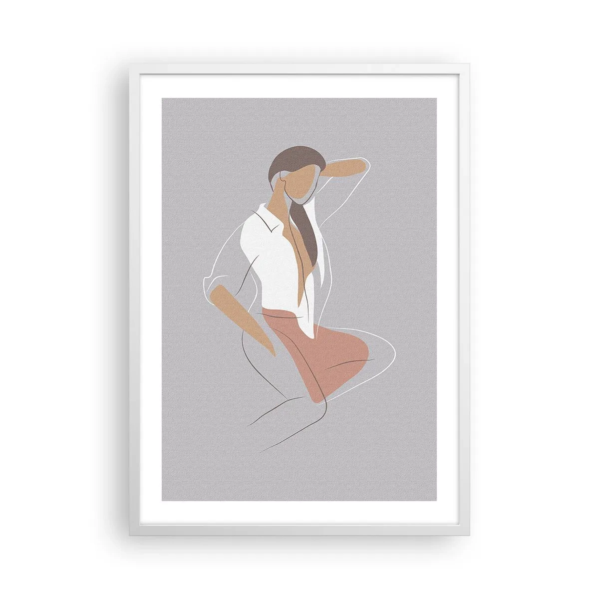 Poster în ramă albă - Schiță de farmec - 50x70 cm