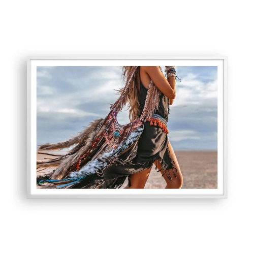 Poster în ramă albă - Iubita șamanului - 100x70 cm