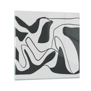 Tablou pe sticlă - Distracție abstractă în labirint - 60x60 cm