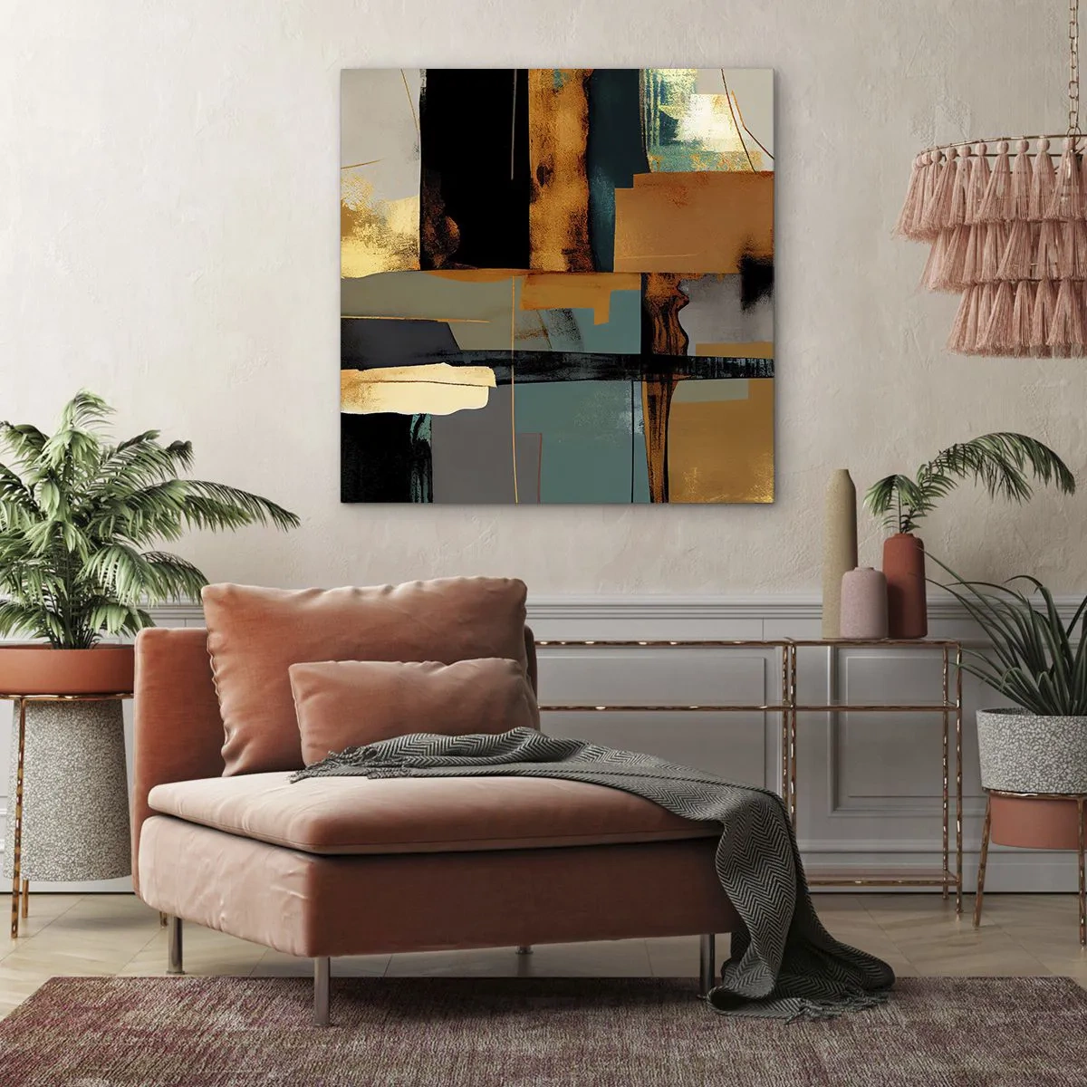 Tablou pe pânză - Abstracția - lumină și umbră - 50x50 cm