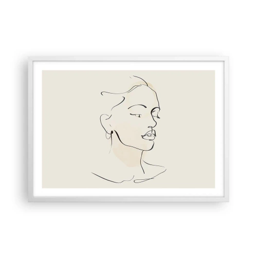 Poster în ramă albă - Cu o linie sigură - 70x50 cm