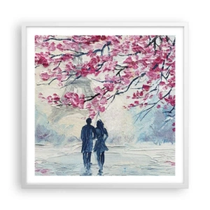 Poster în ramă albă - Plimbare romantică - 60x60 cm