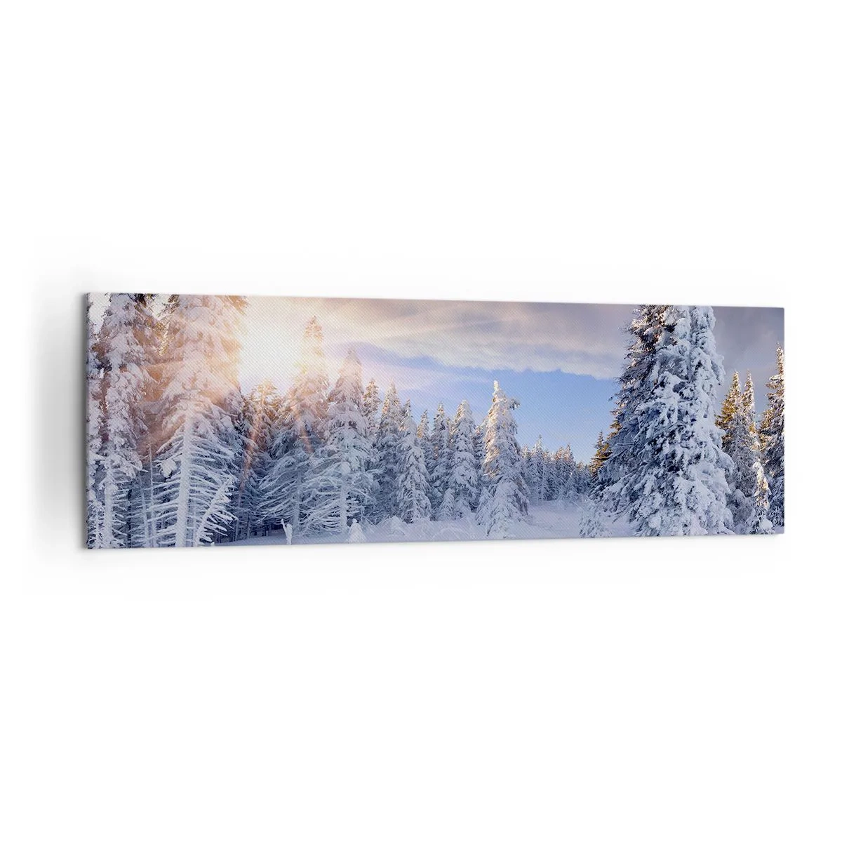Tablou pe pânză - Spectacolul naturii înzăpezite - 160x50 cm
