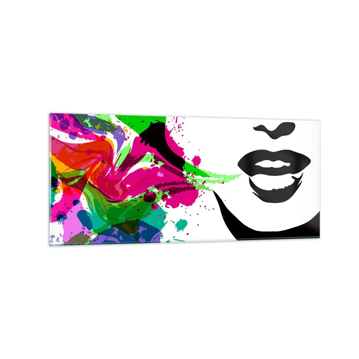 Tablou pe sticlă - O poveste în culorile curcubeului - 120x50 cm