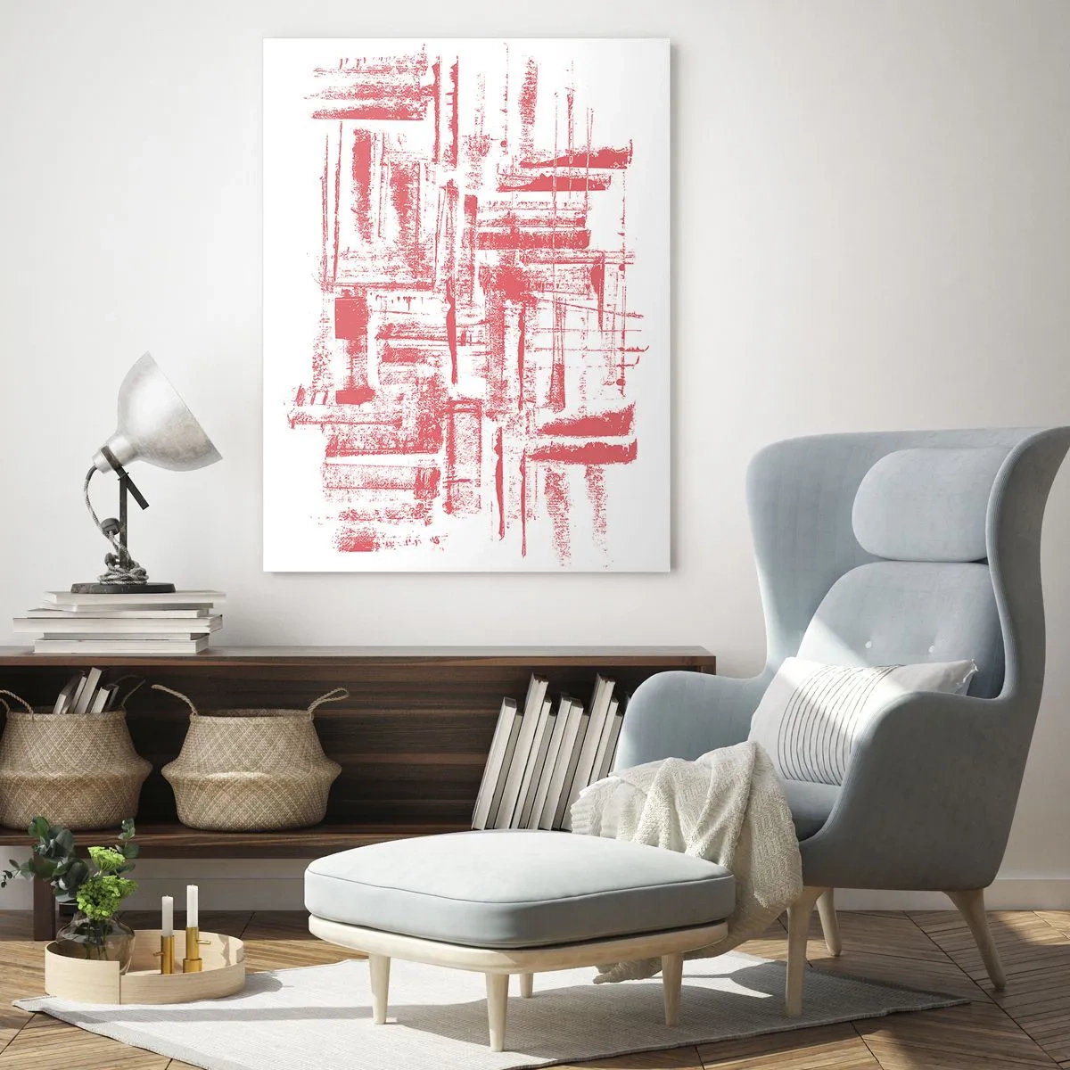 Tablou pe sticlă - Orașul roșu - 50x70 cm