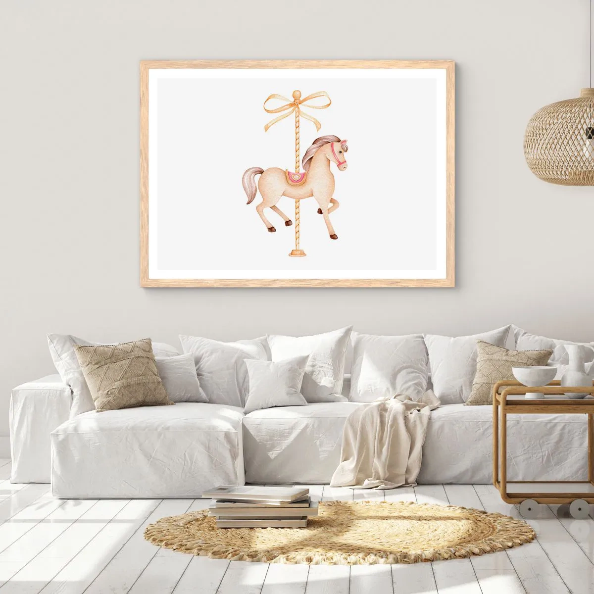 Poster în ramă de stejar deschis - Într-un trap grațios - 50x40 cm