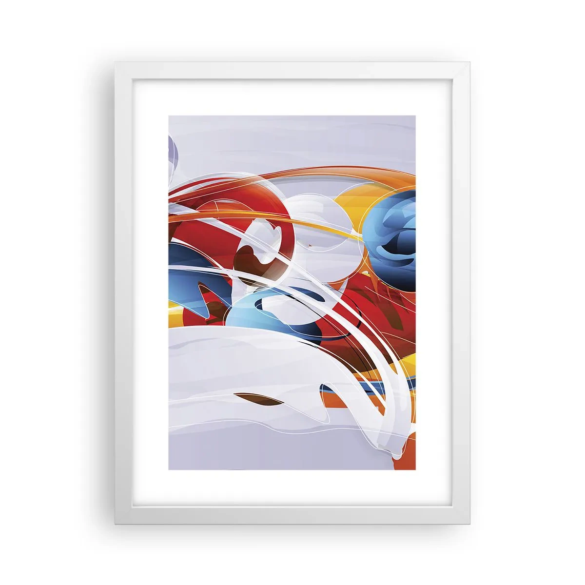 Poster în ramă albă - Dansul elementelor - 30x40 cm