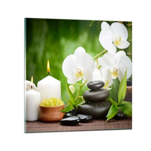 Tablou pe sticlă - Fragrant, floral, atingere delicată - 70x70 cm
