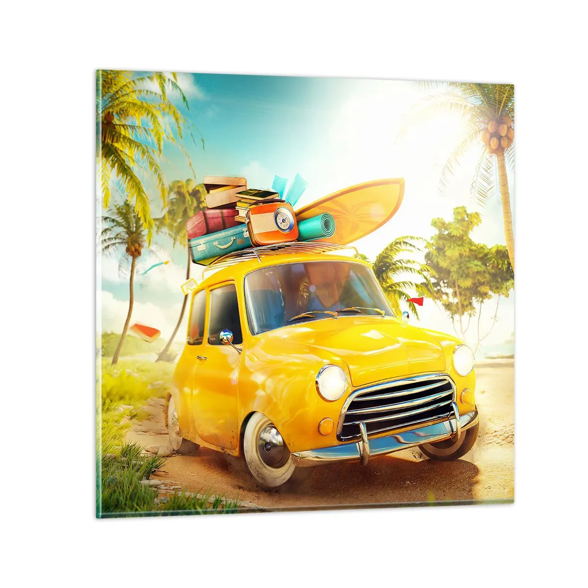 Tablou pe sticlă - O călătorie pentru mai mult decât un zâmbet - 50x50 cm