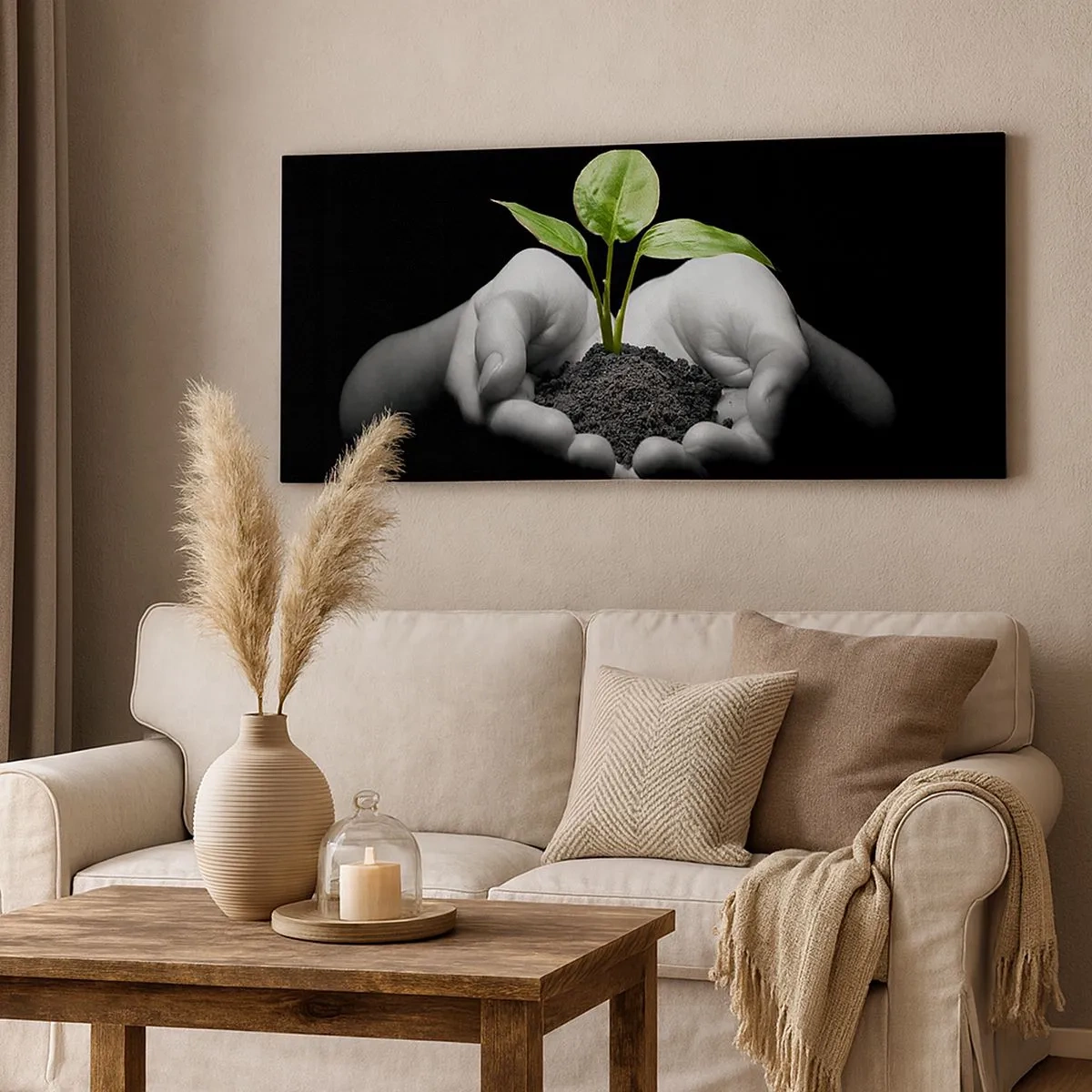 Tablou pe pânză - Iubesc natura, o protejez - 100x40 cm