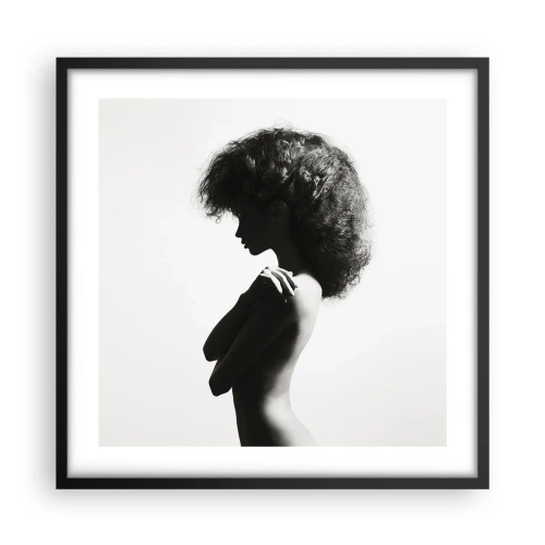 Poster în ramă neagră - Ca o floare pe o tulpină subțire - 50x50 cm