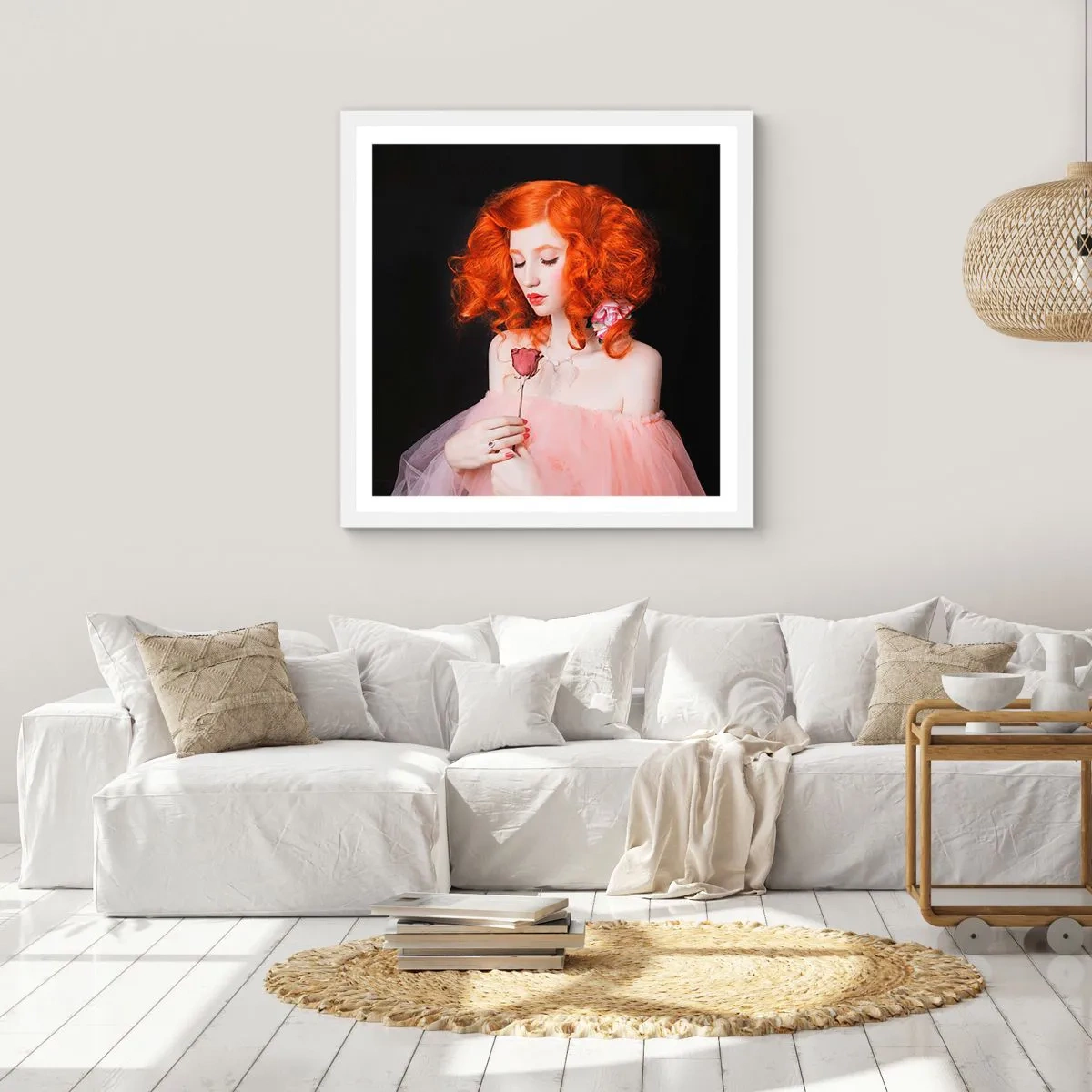 Poster în ramă albă - În stil baroc - 30x30 cm