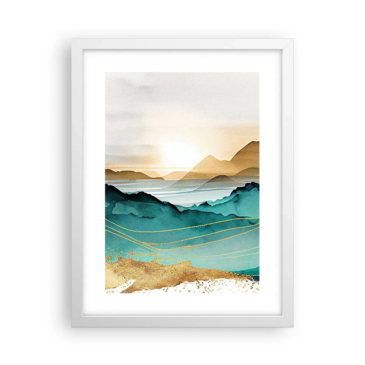 Poster în ramă albă - La limita abstracției - peisaj - 30x40 cm