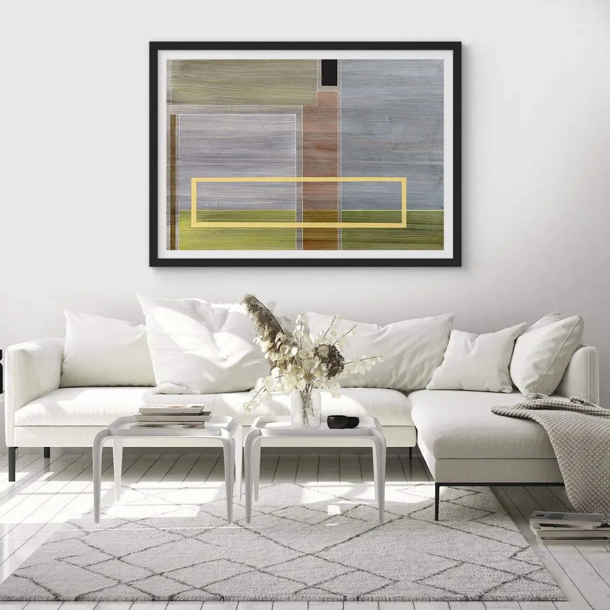 Poster în ramă neagră - Drept și liniștit - 70x50 cm