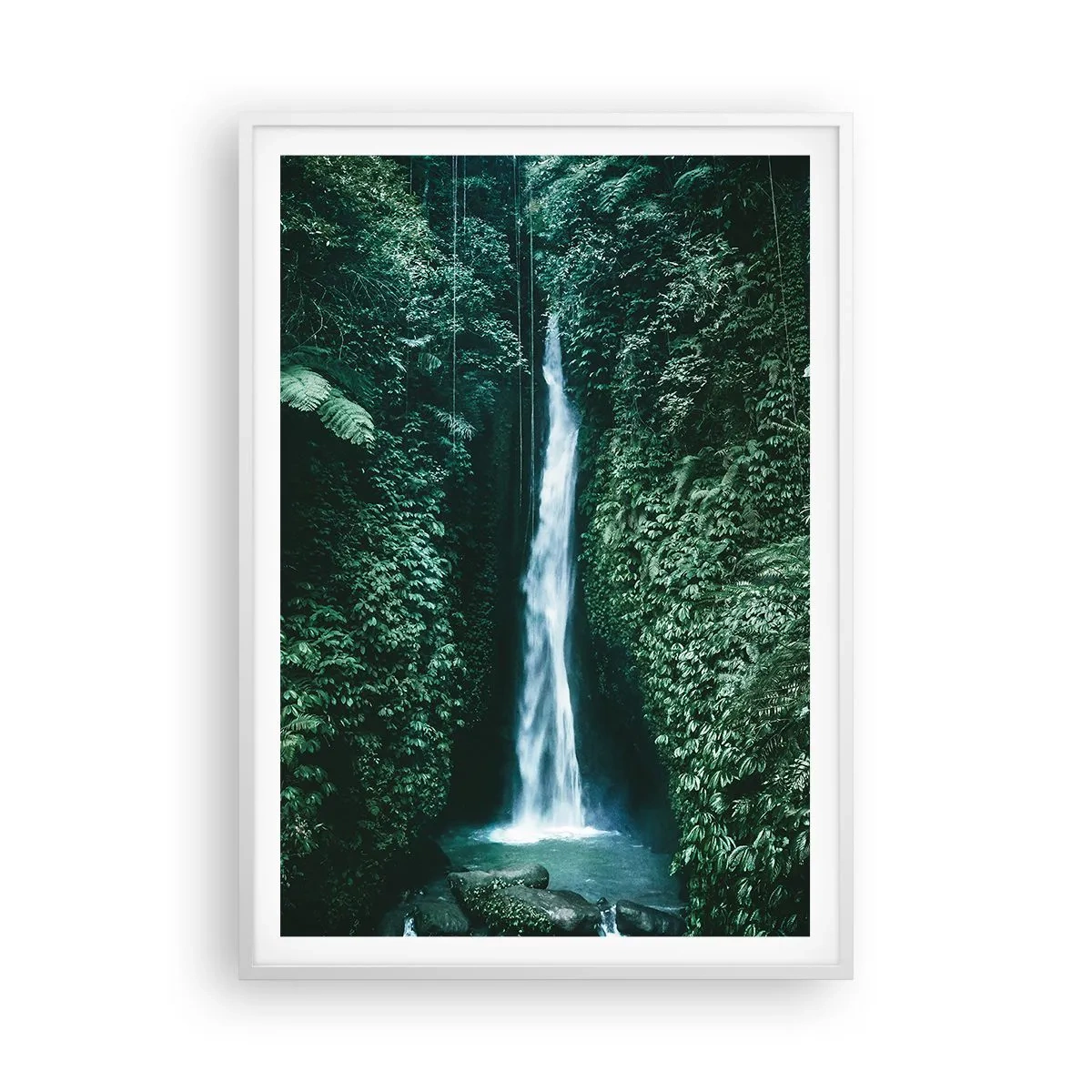Poster în ramă albă - Băi tropicale - 70x100 cm