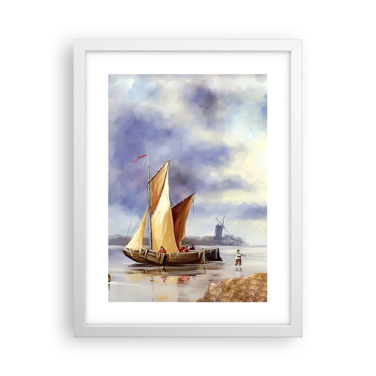 Poster în ramă albă - Întoarcerea marinarilor - 30x40 cm