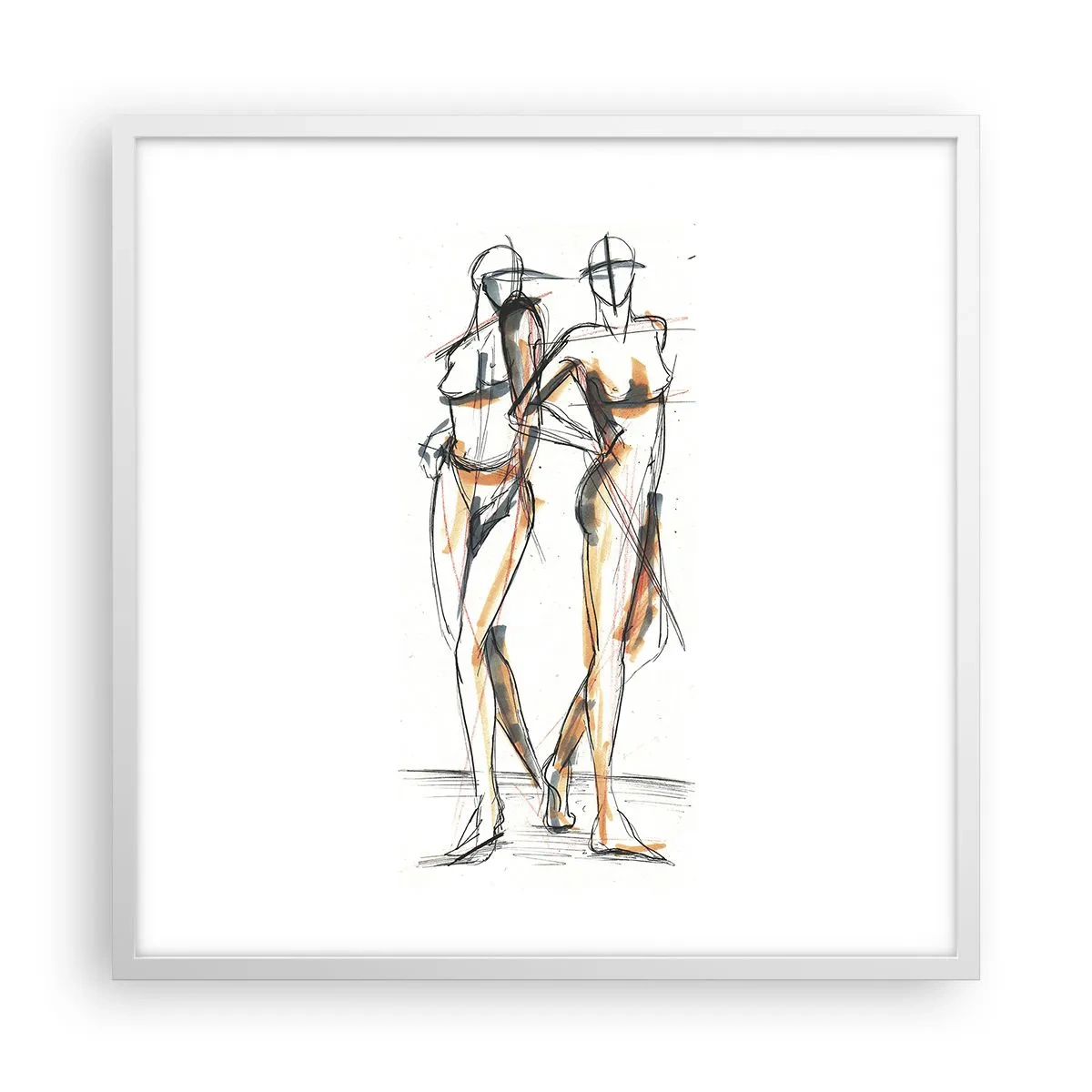 Poster în ramă albă - Un studiu de farmec - 60x60 cm