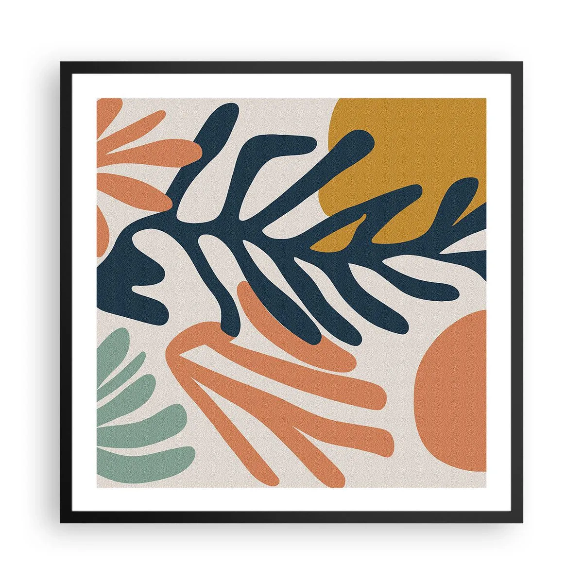 Poster în ramă neagră - Mări de corali - 60x60 cm