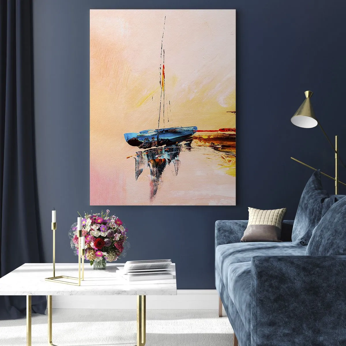 Tablou pe sticlă - O seară în golf - 80x120 cm