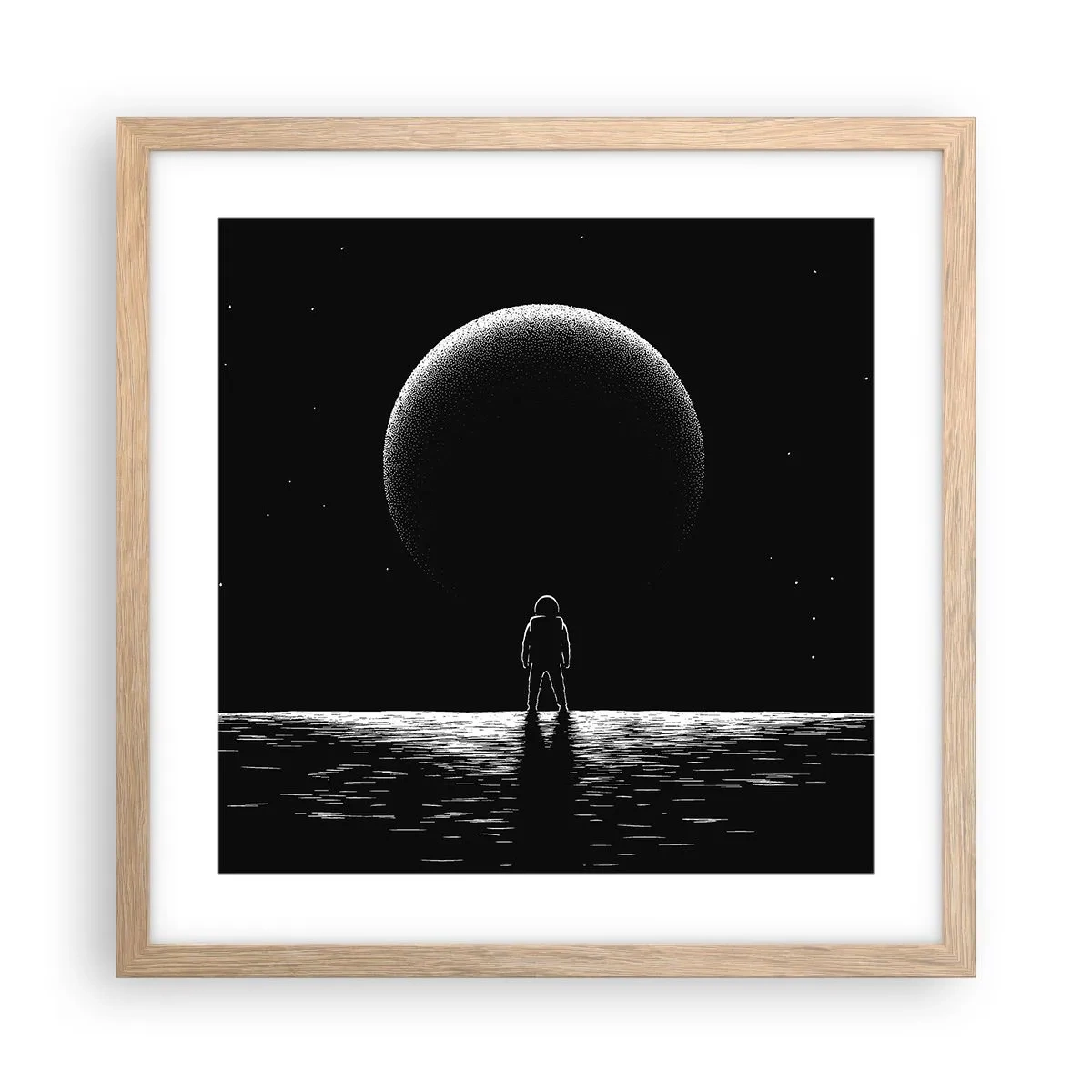 Poster în ramă de stejar deschis - Față în față - 40x40 cm