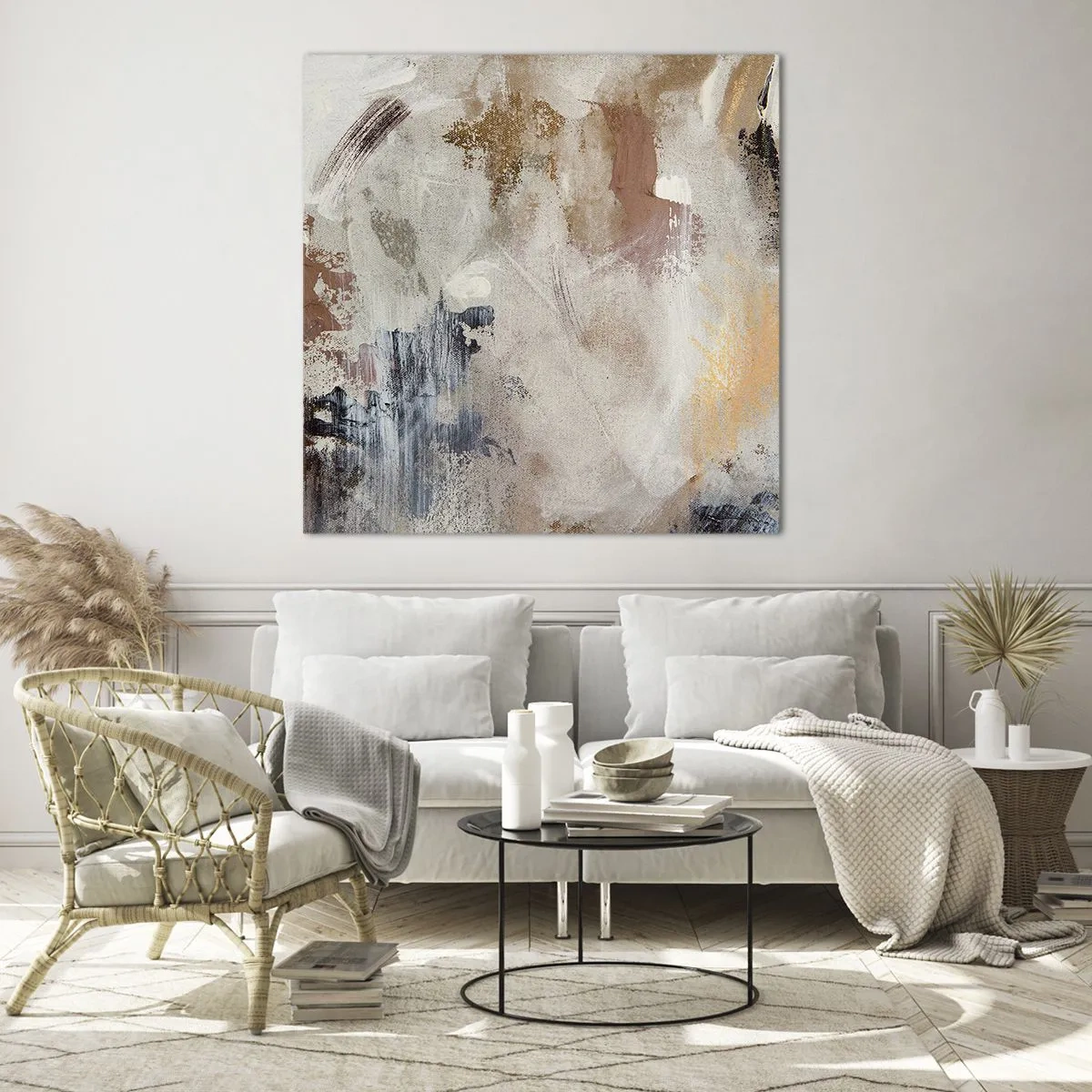 Tablou pe sticlă - Abstracție cețoasă - 70x70 cm