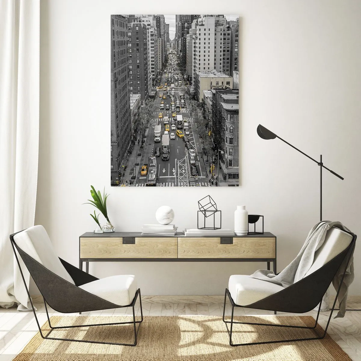 Tablou pe sticlă - Viața în New York - 80x120 cm