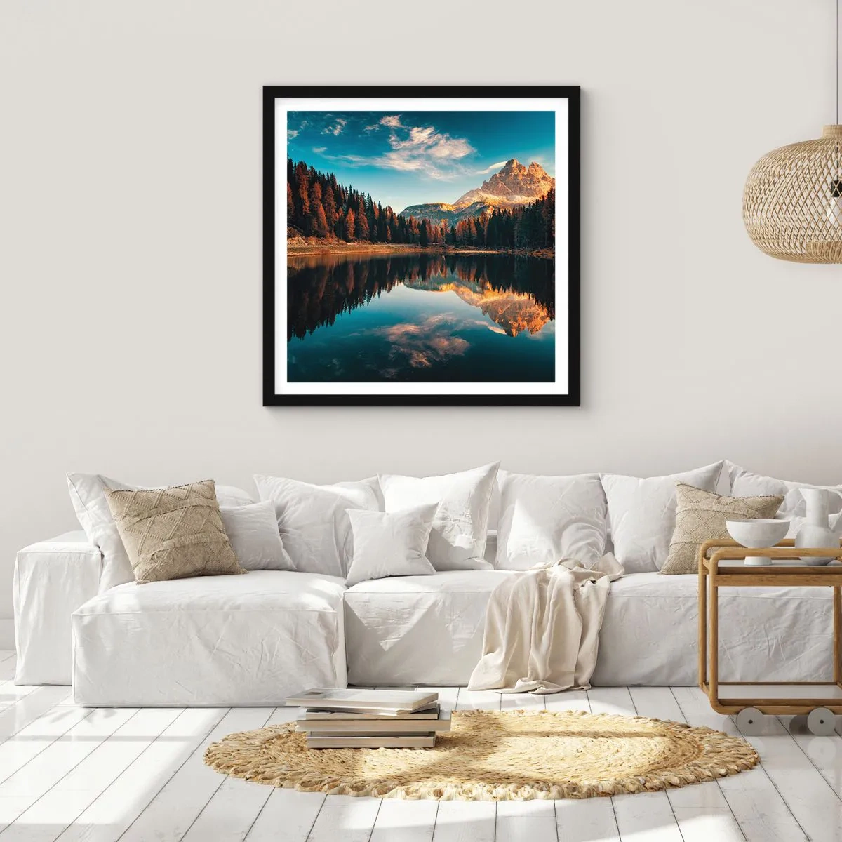 Poster în ramă neagră - Peisaj dublat - 30x30 cm